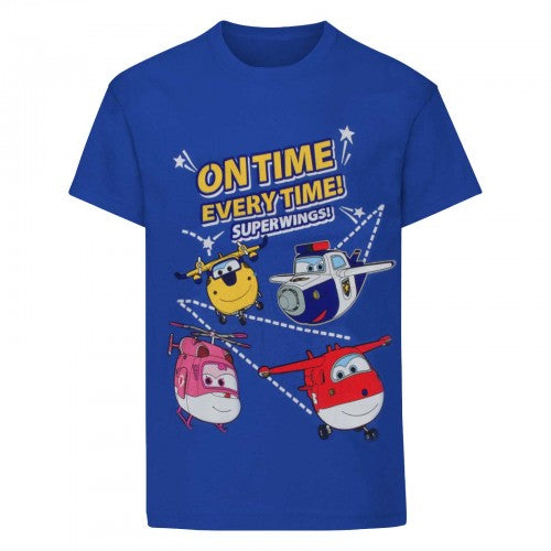 Front - Super Wings KleinJungen On Time Every Time T-Shirt
