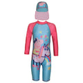 Front - Peppa Pig - Badeanzug mit Sonnenschutz für Mädchen