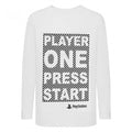 Front - Playstation - "Player One Press Start" T-Shirt für Mädchen