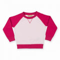 Front - Larkwood Baby Unisex Raglan-Sweatshirt, zweifarbig