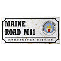Front - Manchester City FC Retro Straßenschild mit Club Wappen