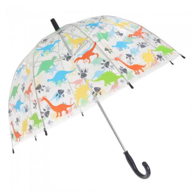 Front - X-Brella Kinder Regenschirm mit Dinosaurier-Design, Transparent