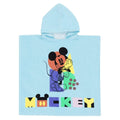 Hellblau-Gelb-Schwarz - Front - Mickey Mouse - Handtuch mit Kapuze für Kinder