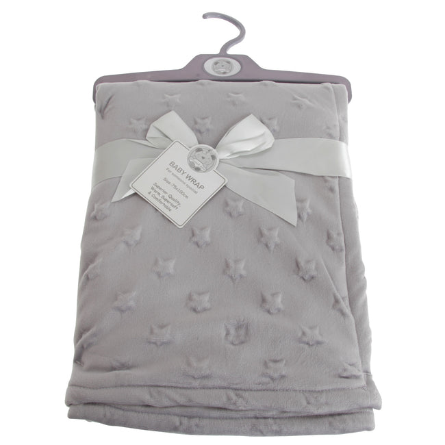 Grau - Front - Snuggle Baby Baby-Wickeltuch mit geprägtem Sterne-Design