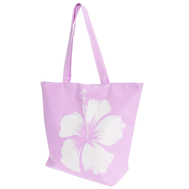 Pink - Front - FLOSO Damen Sommer Handtasche mit Hawaiiblumen-Muster
