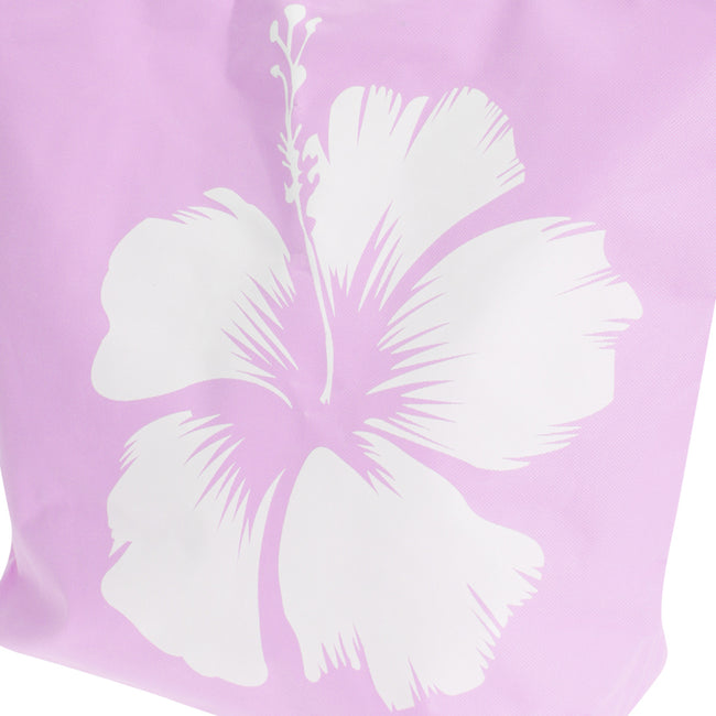 Pink - Back - FLOSO Damen Sommer Handtasche mit Hawaiiblumen-Muster