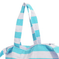 Weiß-Mint - Back - FLOSO Damen Sommer Handtasche mit Schulterriemen, gestreift