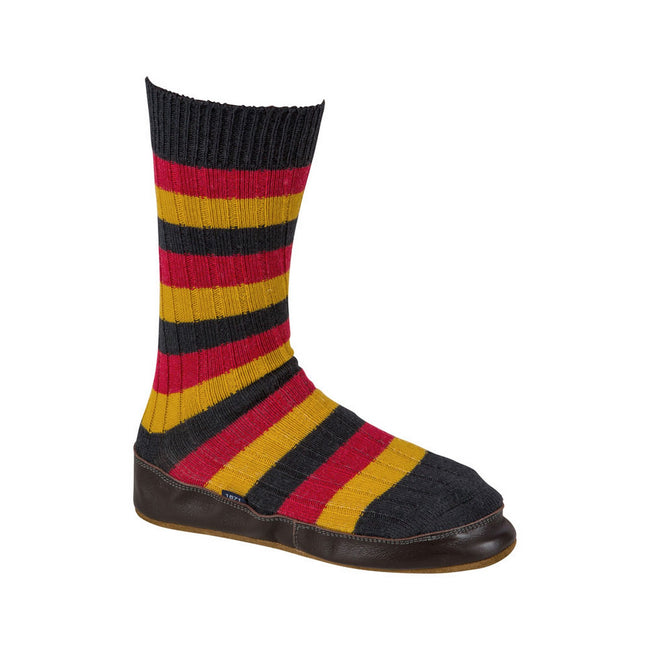 Schwarz-Rot-Gelb - Front - Black & Blue 1871 Herren Mohicans Haus-Socken