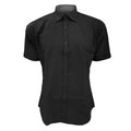 Schwarz - Front - Kustom Kit Herren Business-Hemd - Hemd, Slim-Fit, kurzärmlig