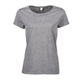 Grau Meliert - Front - Tee Jay Damen Roll Ärmel Baumwolle T-Shirt