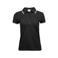 Schwarz-Weiß - Front - Tee Jays Damen Poloshirt mit modischen Streifen