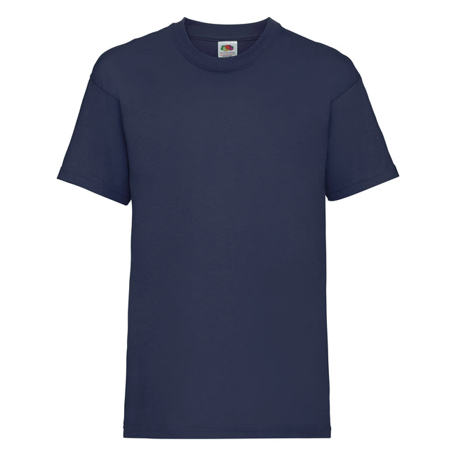 Marineblau - Front - Fruit of the Loom Kinder Unisex T-Shirt, kurzärmlig (2 Stück-Packung)