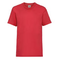 Rot - Front - Fruit of the Loom Kinder Unisex T-Shirt, kurzärmlig (2 Stück-Packung)