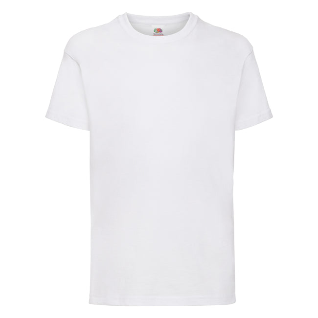 Weiß - Front - Fruit of the Loom Kinder Unisex T-Shirt, kurzärmlig (2 Stück-Packung)