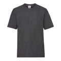 Dunkelgrau meliert - Front - Fruit of the Loom Kinder Unisex T-Shirt, kurzärmlig (2 Stück-Packung)