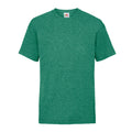 Retro Grün meliert - Front - Fruit of the Loom Kinder Unisex T-Shirt, kurzärmlig (2 Stück-Packung)