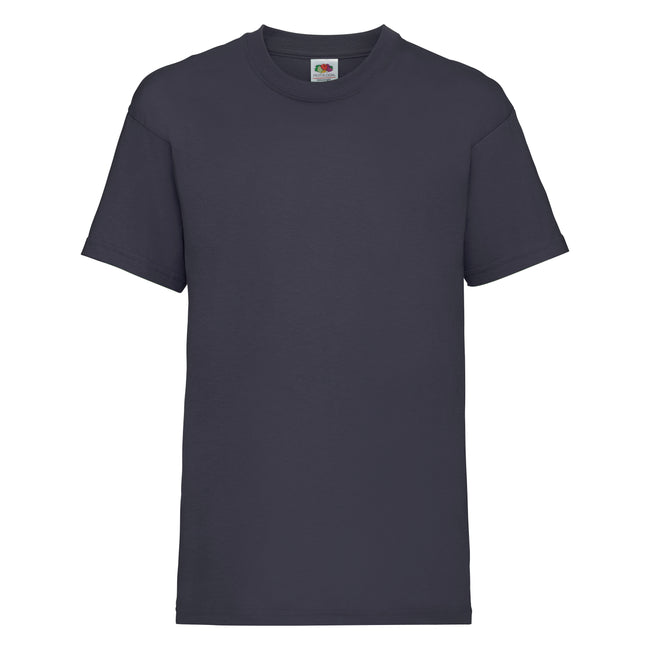 Dunkles Marineblau - Front - Fruit of the Loom Kinder Unisex T-Shirt, kurzärmlig (2 Stück-Packung)