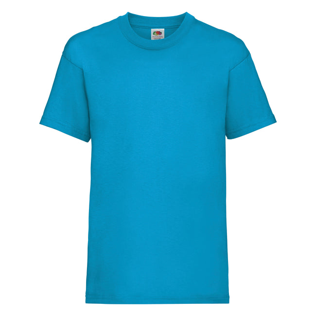 Azurblau - Front - Fruit of the Loom Kinder Unisex T-Shirt, kurzärmlig (2 Stück-Packung)
