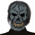Grau - Back - Bristol Novelty Unisex Totenkopf-Maske mit Haar, für Erwachsene