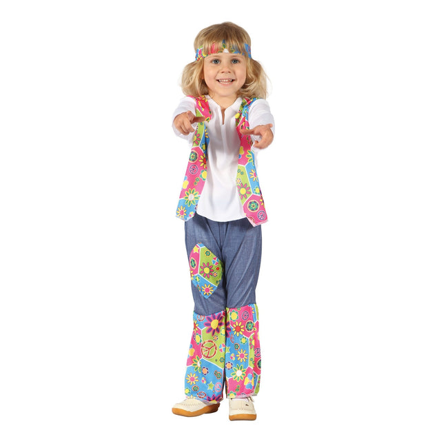 Bunt - Front - Bristol Novelty Mädchen Hippie-Kostüm mit Blumen-Design