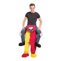Rot-Gelb - Front - Bristol Novelty Unisex Clown-Huckepack-Kostüm mit gruseligem Clown