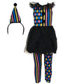 Schwarz - Back - Bristol Novelty - "Quarter Sawn Clown Girl" Kostüm für Kinder