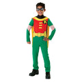 Grün-Gelb-Rot - Front - Teen Titans - Kostüm ‘” ’Rotkehlchen“ - Kinder