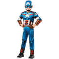 Blau-Rot-Weiß - Front - Captain America - "Deluxe" Kostüm - Kinder
