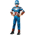 Blau-Weiß-Rot - Front - Captain America - "Deluxe" Kostüm - Kinder