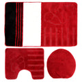 Rot -Weiß-Schwarz - Front - Eurobano 3-teiliges Muschel Badezimmer Set.