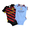 Himmelblau-Rot-Schwarz - Front - Manchester City FC - Schlafanzug für Baby (2er-Pack)