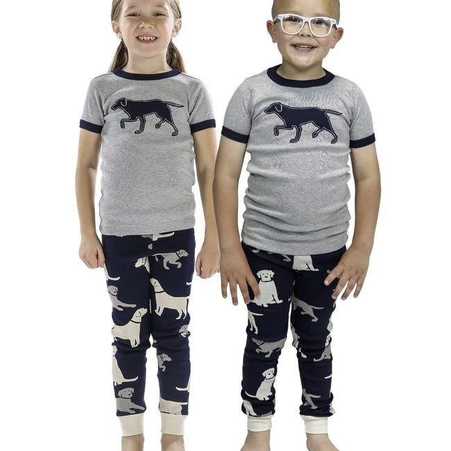 Blau-Grau - Back - LazyOne Kinder Labrador Pyjama Set