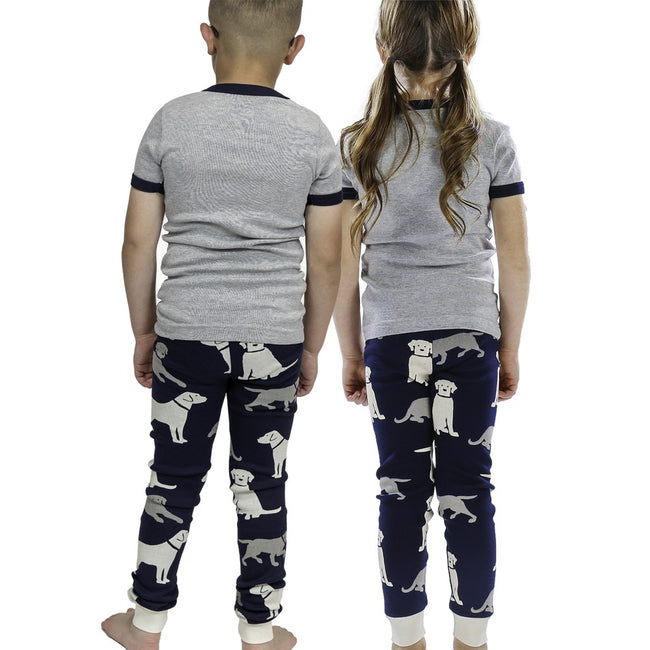 Blau-Grau - Side - LazyOne Kinder Labrador Pyjama Set
