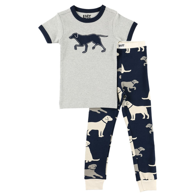 Blau-Grau - Front - LazyOne Kinder Labrador Pyjama Set