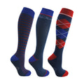 Marineblau-Rot-Blau - Front - Hy Signature - Socken für Kinder (3er-Pack)