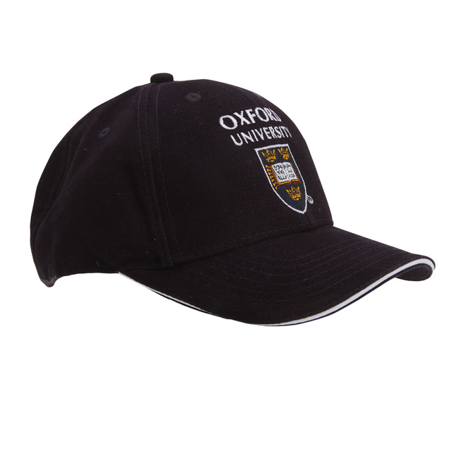 Dunkles Marineblau - Front - Oxford University Unisex Wappen Design Baseball Kappe