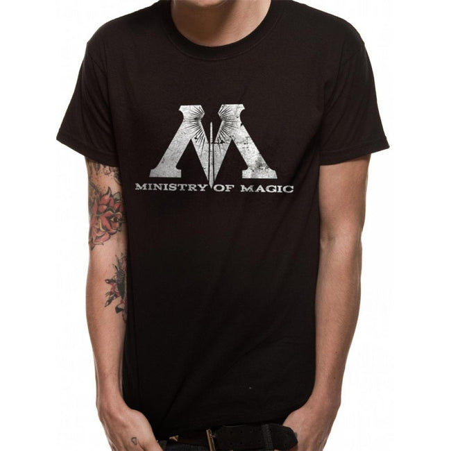 Schwarz - Side - Harry Potter Unisex Ministry Of Magic Design T-Shirt