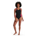 Schwarz-Pink - Back - Speedo - "Boom" Badeanzug für Damen