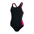 Schwarz-Pink - Front - Speedo - "Boom" Badeanzug für Damen