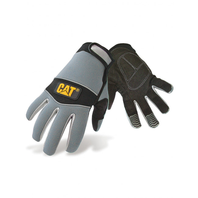 Schwarz-Grau - Front - Caterpillar 12213 Herren Neopren-Handschuhe, komfortable Passform