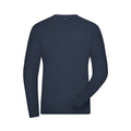 Marineblau - Front - James and Nicholson - T-Shirt für Herren Langärmlig