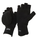 Schwarz - Front - FLOSO Unisex Thermo Halbfinger Winter Handschuhe (3M 40g)