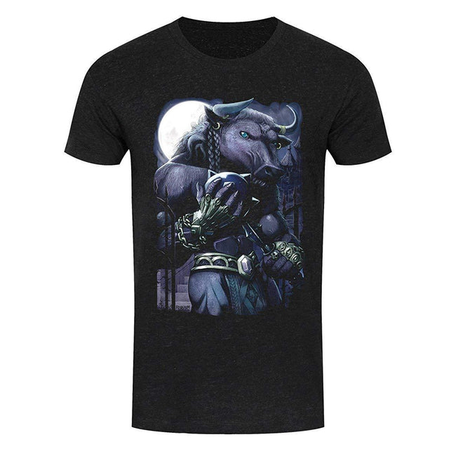 Schwarz - Front - Requiem Collective Herren T-Shirt mit finsterem Minotaurus