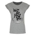 Grau - Front - Grindstore Damen T-Shirt We`re All Mad Here