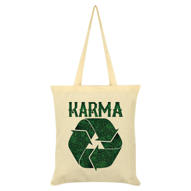 Creme - Front - Grindstore Tragetasche Karma mit Recycling-Zeichen