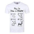 Weiß - Front - Grindstore Herren How To Draw A Reindeer T-Shirt