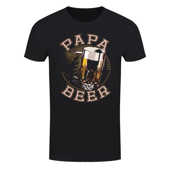 Schwarz - Front - Grindstore Herren Papa Beer T-Shirt
