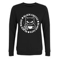 Schwarz - Front - Grindstore - "Black Cats Black Magic Black Coffee" Pullover für Damen