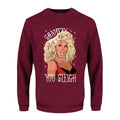 Burgunder - Front - Grindstore - "Shantay You Sleigh" Pullover für Herren - weihnachtliches Design