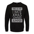 Schwarz-Weiß - Front - Grindstore - "This Is My I Hate Xmas Jumpers" Pullover für Herren-Damen Unisex - weihnachtliches Design